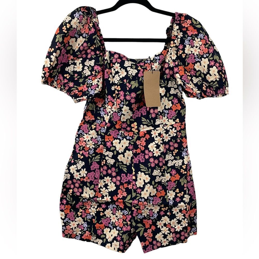 Princess Highway Floral Jumpsuit - Black, Pink, Cream